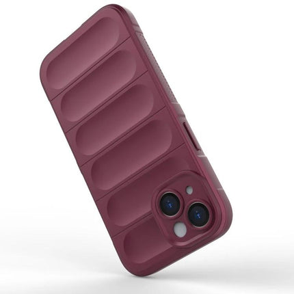 Magic Shield Case For iPhone Everyday Protection For Daily Life And Handling For Casual Use - maroon TPU iPhone 15 protective case with textured grip