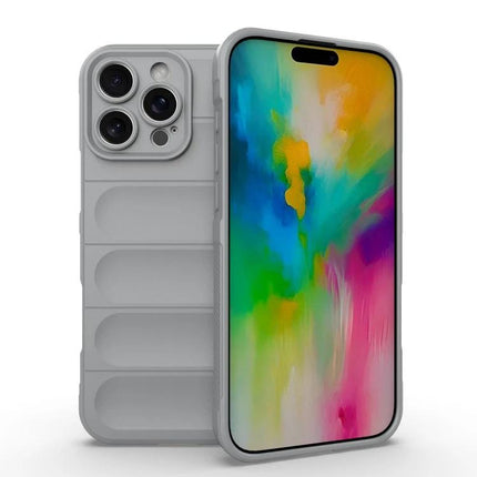 Magic Shield Case for Everyday iPhone Protection slim gray TPU case showing front screen and rear camera cutouts
