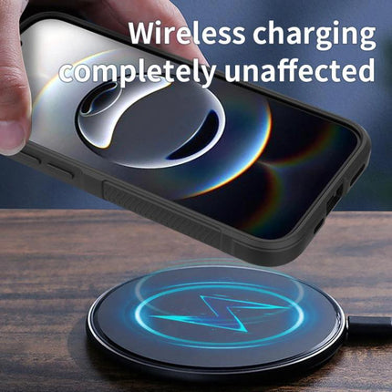 Essential Phone Case for iPhone 17 Pro Max Everyday Protection shown enabling wireless charging while keeping slim, TPU shock and scratch resistance.