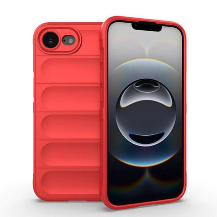 Essential Phone Case for iPhone 17 Pro Max Everyday Protection slim red TPU case showing front display and textured back for daily scratch and impact resistance