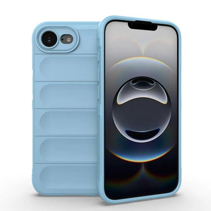 Essential Phone Case for iPhone 17 Pro Max Everyday Protection slim blue TPU case shown front and back protecting device