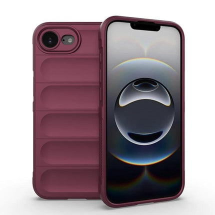Essential Phone Case for iPhone 17 Pro Max Everyday Protection slim burgundy TPU case with raised ridges for scratch and impact resistance