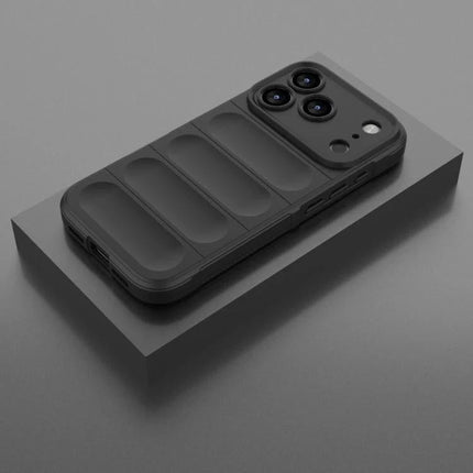 Magic Shield Protective Case for Everyday Phone Use showing durable TPU, soft interior, slim impact and scratch protection on a handset