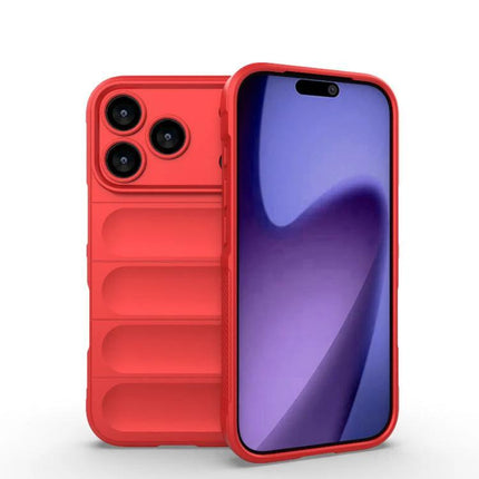 Magic Shield Protective Case for Everyday Phone Use - red TPU slim shockproof case with soft interior for commuting and desk use