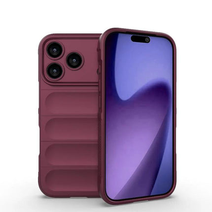 Magic Shield Protective Case for Everyday Phone Use in burgundy TPU with soft interior, low-profile shock and scratch protection for commuting