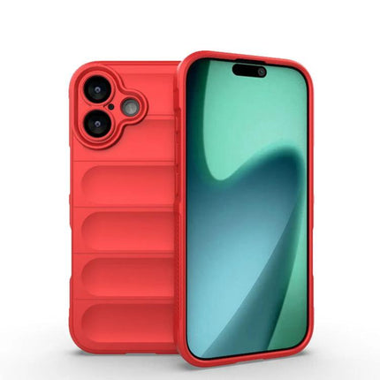 Magic Shield Protective Case for Everyday Phone Use in red, durable TPU with soft interior, slim impact and scratch protection for commuting and desk use