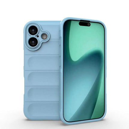 Magic Shield Protective Case for Everyday Phone Use in light blue TPU with soft interior, slim low‑bulk protection against scratches and minor impacts