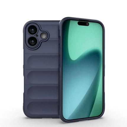 Magic Shield Protective Case for Everyday Phone Use showing slim dark TPU case with soft interior, raised camera protection and impact-resistant ridged back