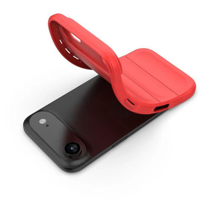 Magic Shield Case for Everyday iPhone Protection - slim red TPU snap-on cover showing back camera cutout and lightweight everyday protection