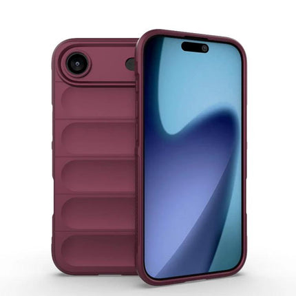 Alt Tag: Magic Shield Case for Everyday iPhone Protection in burgundy TPU showing textured back and precise fit