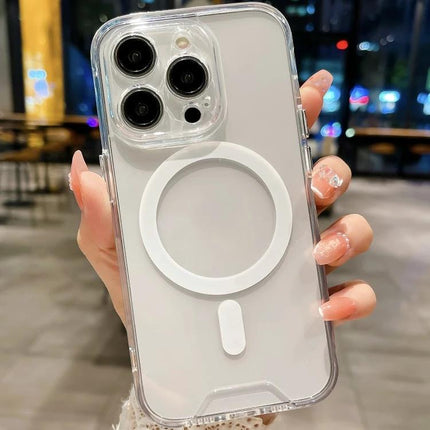 Protective Acrylic Case For iPhone Everyday Home Use clear acrylic TPU case with MagSafe ring, scratch and dust protection for home use