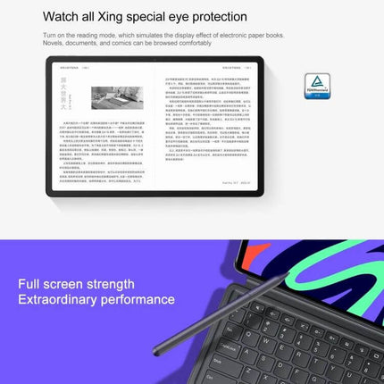 Lenovo Pad Pro 12.7-Inch Tablet for Everyday Productivity showing reading mode and stylus with keyboard accessory