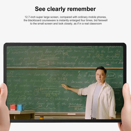 Lenovo Pad Pro 12.7-Inch Tablet for Everyday Productivity — 12.7-inch screen showing teacher in classroom for video lessons