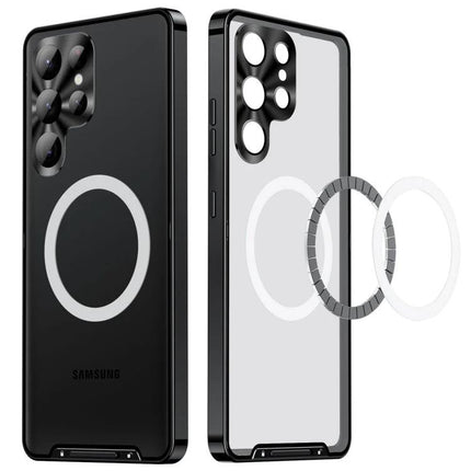 Samsung Magnetic Case For Daily Use With Slim Design That Keeps Your Phone Safe And Easy To Handle - slim black magnetic Samsung phone case showing MagSafe ring and clear back
