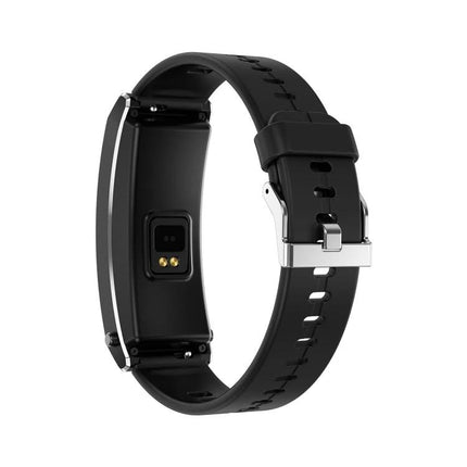Comfortable Bracelet for Everyday Health and Activity Tracking - black fitness tracker band showing heart rate sensor and adjustable strap
