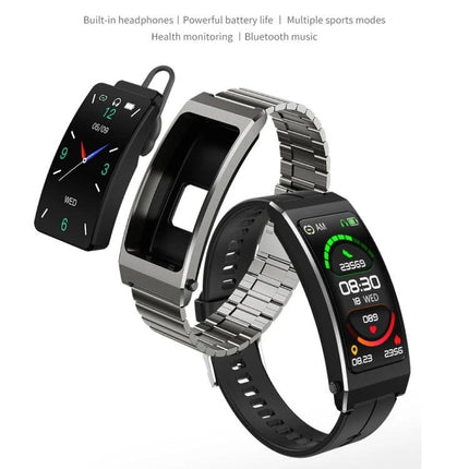 Comfortable Bracelet for Everyday Health and Activity Tracking - sleek black fitness tracker showing steps, heart rate, time and sleep monitoring