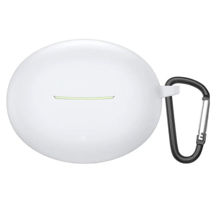 Silicone Case Keeps Xiaomi Earbuds Secure for Daily Use - white silicone protective case with carabiner