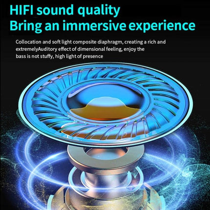 Wireless Gaming Earbuds With Noise Reduction For Daily Use showing HiFi driver and immersive sound visualization