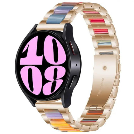 Three Bead Resin Metal Band For Samsung Galaxy Watch 6