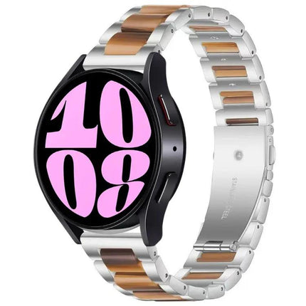 Three Bead Resin Metal Band For Samsung Galaxy Watch 6