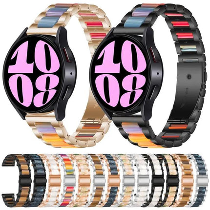 Three Bead Resin Metal Band For Samsung Galaxy Watch 6