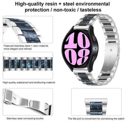 Three Bead Resin Metal Band For Samsung Galaxy Watch 6