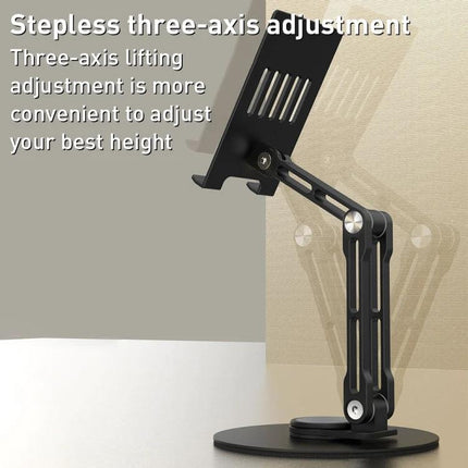 R-JUST Adjustable Mechanical Stand for Tablets and Phones - black adjustable three-axis tablet and phone desk stand for video calls and cooking