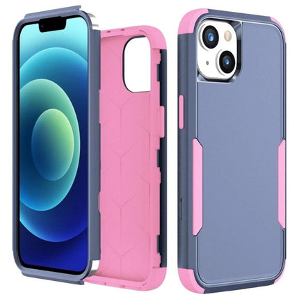 Phone Case for Everyday Use With TPU PC Material - dual-layer blue and pink protective phone cover with precise cutouts