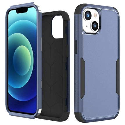 Phone Case for Everyday Use With TPU PC Material - blue dual-layer protective phone case with precise cutouts