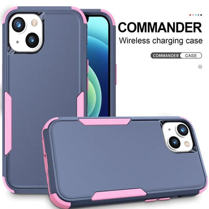 Phone Case for Everyday Use With TPU PC Material - blue and pink protective phone case with precise cutouts and wireless charging compatible