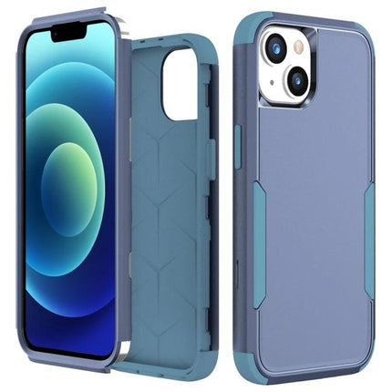 Phone Case for Everyday Use With TPU PC Material showing blue two-piece protective phone case with precise cutouts and raised edges