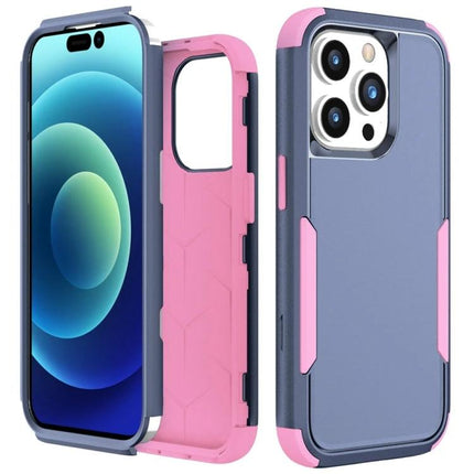 Sturdy Phone Case For Everyday Commutes - slim two-tone TPU and PC protective phone case in blue and pink for scratch and dust protection