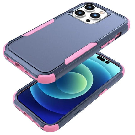 Sturdy Phone Case For Everyday Commutes - slim TPU+PC protective phone case in blue with pink accents, scratch and dust resistant for daily travel