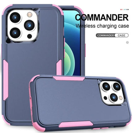 Sturdy Phone Case For Everyday Commutes slim TPU and PC blend protective case in navy with pink accents for daily commuting