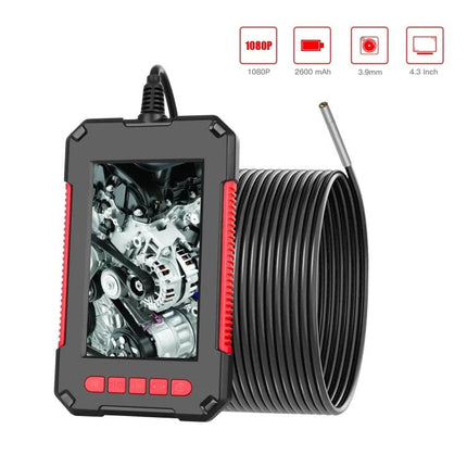 Waterproof Handheld Endoscope for Industrial Inspections and Maintenance showing probe, coiled cable and display inspecting engine components