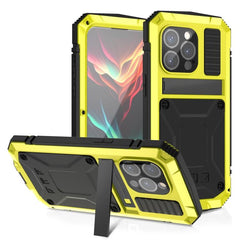 R-JUST Heavy-Duty Waterproof and Shockproof Phone Case with Built-in Holder for iPhone 15 Pro Max