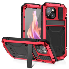 R-JUST Heavy-Duty Waterproof and Shockproof Phone Case with Built-in Holder for iPhone 15 Pro Max