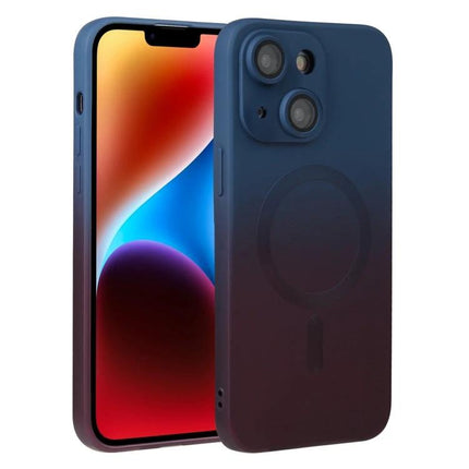 Gradient iPhone Case For Everyday Protection And Easy Access On The Go Or At Work - navy gradient protective case with camera lens film and wireless charging access