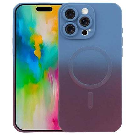 Gradient Phone Case For Everyday iPhone Protection During Daily Use On The Go On The Move - slim blue-to-purple magSafe-ready protective case