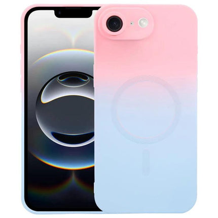iPhone Case For Everyday Protection - slim pink to blue gradient minimalist case with camera lens film and full port/button access