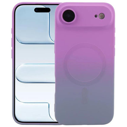 Gradient Phone Case For Everyday iPhone Protection During Daily Use On The Go On The Move - purple to gray minimalist protective case with MagSafe ring
