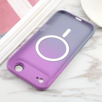 Gradient Phone Case For Everyday iPhone Protection During Daily Use On The Go On The Move - purple-to-gray minimalist MagSafe-compatible protective case