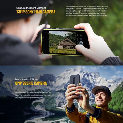 Ulefone Rugged Smartphone for Everyday Outdoor Activities - person taking landscape photo and selfie with rugged phone outdoors