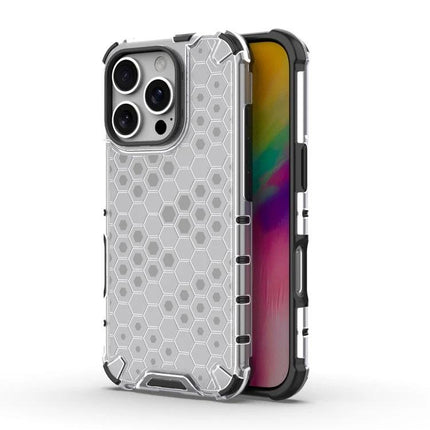 Everyday TPU PC Phone Case With Slim Protection For Daily Use On The Go And Commutes - clear hex-pattern slim protective phone case