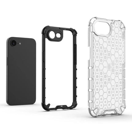Phone Case for Everyday Home Protection - slim TPU+PC clear honeycomb and black frame case for scratch and bump protection