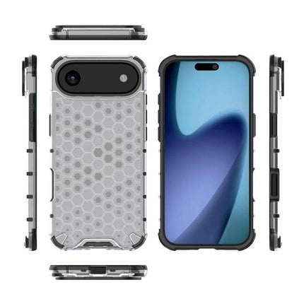 Everyday TPU PC Phone Case With Slim Protection For Daily Use On The Go And Commutes - clear honeycomb TPU+PC slim protective phone cover