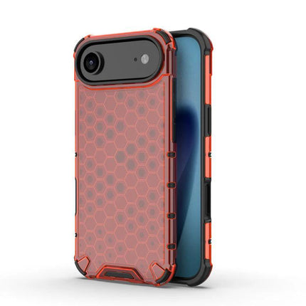 Everyday TPU PC Phone Case With Slim Protection For Daily Use On The Go And Commutes - red hex-pattern rugged slim TPU+PC protective phone case