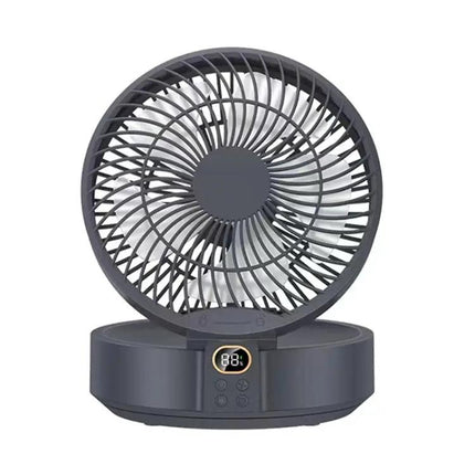 Foldable Rechargeable Swivel Wall And Desktop Fan With Light