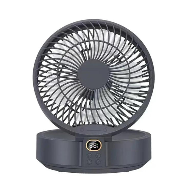 Foldable Rechargeable Swivel Wall And Desktop Fan With Light