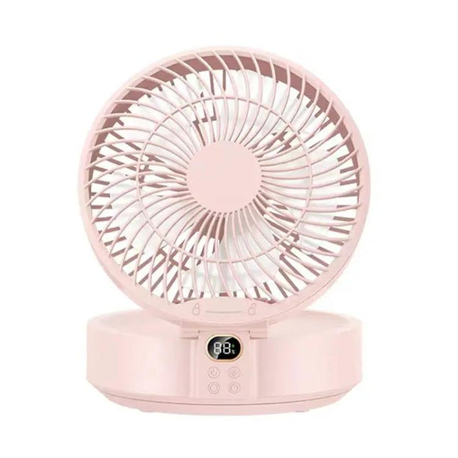Foldable Rechargeable Swivel Wall And Desktop Fan With Light